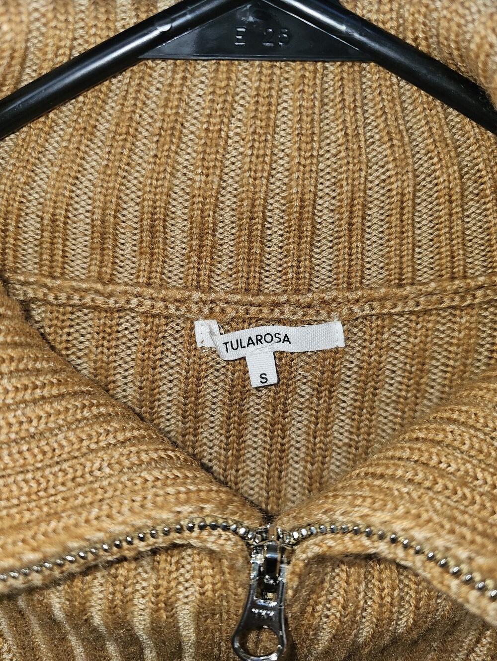 $165 TULAROSA Lovelle Zip Up Sweater in Camel - Picture 6 of 10